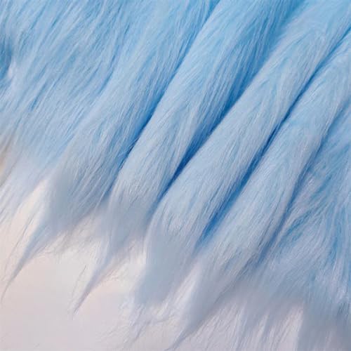 20cmx180cm Flauschige Kunstpelzband Kunstfell Band Fellstoff, Furry Faux Pelz Stoff Dekoband Zierband Plüsch Trim Plüschstoff Plüschband Borten Bänder zum Nähen Kleidung Weihnachtsdeko,Himmelblau von Duories