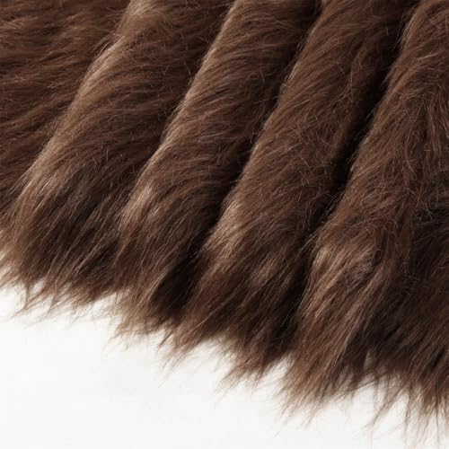 20cmx180cm Flauschige Kunstpelzband Kunstfell Band Fellstoff, Furry Faux Pelz Stoff Dekoband Zierband Plüsch Trim Plüschstoff Plüschband Borten Bänder zum Nähen Kleidung Weihnachtsdeko,Braun von Duories