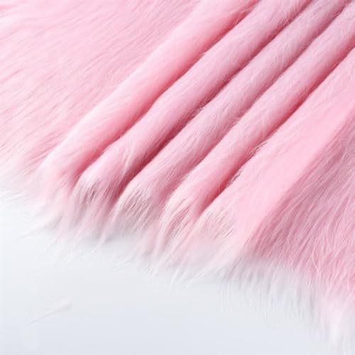 20cmx180cm Flauschige Kunstpelzband Kunstfell Band Fellstoff, Furry Faux Pelz Stoff Dekoband Zierband Plüsch Trim Plüschstoff Plüschband Borten Bänder zum Nähen Kleidung Weihnachtsdeko,Hell-Pink von Duories