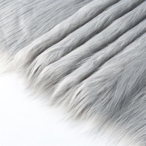 20cmx180cm Flauschige Kunstpelzband Kunstfell Band Fellstoff, Furry Faux Pelz Stoff Dekoband Zierband Plüsch Trim Plüschstoff Plüschband Borten Bänder zum Nähen Kleidung Weihnachtsdeko,Hellgrau von Duories