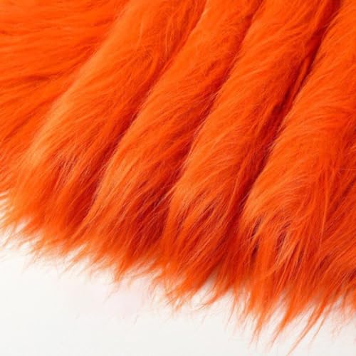 20cmx180cm Flauschige Kunstpelzband Kunstfell Band Fellstoff, Furry Faux Pelz Stoff Dekoband Zierband Plüsch Trim Plüschstoff Plüschband Borten Bänder zum Nähen Kleidung Weihnachtsdeko,Orange von Duories