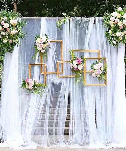 20m x 160cm Soft Tüllstoff,Tüll Stoffe zum Nähen,Netzstoff Dekostoff Drapierstoff für Arbor Hochzeit Vorhang Hochzeitsbogen Freihanddeko Torbogen Zeremonie Party Dekor Kleid Tüllrock Schleier,Weiß von Duories