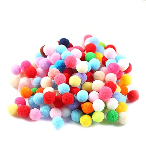 250 STK Klein Pompons zum Basteln,20mm Pompons Bälle Kleine Bommeln Kugeln, Flauschigen Bunte Pom Pom Deko Pompom Plüschbälle Bastel Zubehör für Dekorieren Verzieren Nähen DIY Handwerk,Bunte von Duories