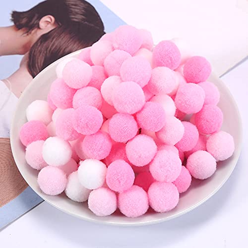 250 Stück Bunte Mini Pompons,25mm Pompom Bälle Kleine Bommeln,Flauschigen Plüschbälle Filzkugeln Deko für Geburtstag & Hochzeit Party Dekorieren Lustige DIY Nähen Basteln Handwerk,Rosa von Duories