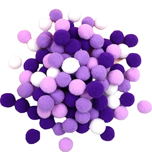 250 Stück Bunte Mini Pompons,25mm Pompom Bälle Kleine Bommeln,Flauschigen Plüschbälle Filzkugeln Deko für Geburtstag & Hochzeit Party Dekorieren Lustige DIY Nähen Basteln Handwerk,Violett von Duories