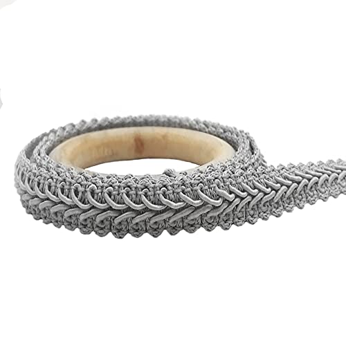 25Meter Geflochten Drehkordel Borte aus Dekoband Zierband Geschenkband Spitzenborte Schnur Kordelband für Nähen Handwerk Hochzeit Kleidung Deko Centipede Spitzenband, 1.2cm,Grau von Duories