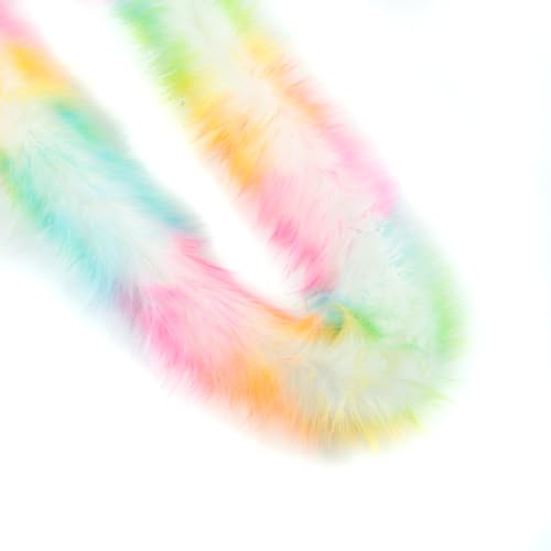 2m Kunstfell Band Flauschige Pelz Stoff Kunstpelz Stoff Furry Faux Strips Plüschband Zierband Dekoband Plüschstoff Plüsch Trim für DIY Basteln Nähen Kleidung Weihnachtsdeko 8-10cm breit Regenbogen von Duories