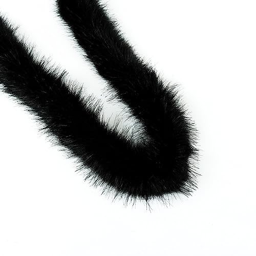 2m Kunstfell Band Flauschige Pelz Stoff Kunstpelz Stoff Furry Faux Strips Plüschband Zierband Dekoband Plüschstoff Plüsch Trim für DIY Basteln Nähen Kleidung Weihnachtsdeko 8-10cm breit Schwarz von Duories