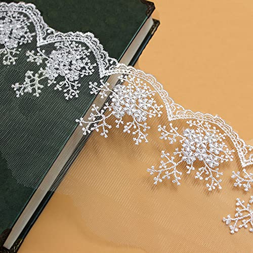 3 Yard Vintage Blumen Stickerei Spitze Tüllstoff,11cm Spitzenband Spitzenborte Dekoband Spitzenbordüre Spitze Geschenkband Zierband für Hochzeit DIY Basteln Nähen Geschenkverpackung,Silber von Duories