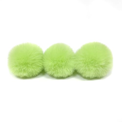 30 STK 4cm Pompons Kunstfell Kaninchenfell Fellbommel,Kunstpelz Pom Pom Ball Plüschbälle Bommeln für DIY Handwerk Mützen Anhänger Dekoration Damen Mädchen Taschenanhänger Schlüsselanhänger,Grün von Duories