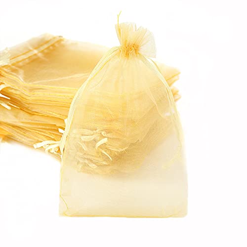 30 Stück Organza Säckchen Zum Befüllen,Organzabeutel Geschenkbeutel Kordelzug Säckchen Organzasäckchen für Festival Party Hochzeit Bonbonsbeutel,Schmuckbeutel Lavendel Geschenk Säckli,15x20cm Gold von Duories