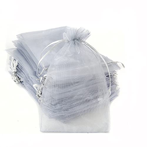 30 Stück Organza Säckchen Zum Befüllen,Organzabeutel Geschenkbeutel Kordelzug Säckchen Organzasäckchen für Festival Party Hochzeit Bonbonsbeutel,Schmuckbeutel Lavendel Geschenk Säckli,20x30cm Grau von Duories