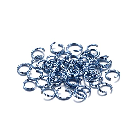 300 Stück Biegeringe,Offenem Bindering,Aluminiumring mit Öffnung,Spaltringe Verbindungsringe,für die Herstellung von hängenden Ornamenten,DIY Kunsthandwerk,Halsketten,Armbändern,Blau Lila,0.8*6mm von Duories