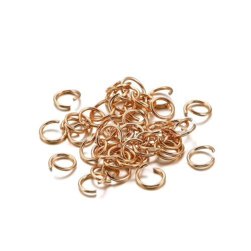 300 Stück Biegeringe,Offenem Bindering,Aluminiumring mit Öffnung,Spaltringe Verbindungsringe,für die Herstellung von hängenden Ornamenten,DIY Kunsthandwerk,Halsketten,Armbändern,GoldB,0.8*6mm von Duories