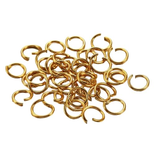 300 Stück Biegeringe,Offenem Bindering,Aluminiumring mit Öffnung,Spaltringe Verbindungsringe,für die Herstellung von hängenden Ornamenten,DIY Kunsthandwerk,Halsketten,Armbändern,Hell Gold,0.8*6mm von Duories