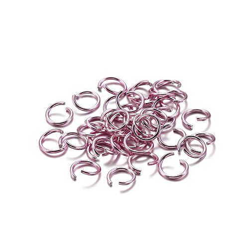 300 Stück Biegeringe,Offenem Bindering,Aluminiumring mit Öffnung,Spaltringe Verbindungsringe,für die Herstellung von hängenden Ornamenten,DIY Kunsthandwerk,Halsketten,Armbändern,Hell-Pink,0.8*6mm von Duories