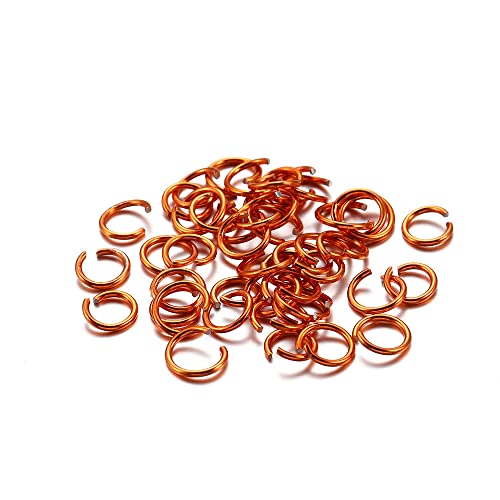 300 Stück Biegeringe,Offenem Bindering,Aluminiumring mit Öffnung,Spaltringe Verbindungsringe,für die Herstellung von hängenden Ornamenten,DIY Kunsthandwerk,Halsketten,Armbändern,Rotes Gold,1*10mm von Duories