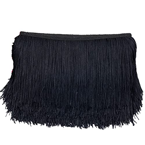 30cm x 3m Fransenborte Fransenbordüre Fransenband Dekoband Tanzfransen Schnittfranse Seide Quaste Fransen-Borten Bänder zum Nähen,DIY Basteln,Kleidung Dessous Kostüme Vorhänge Dekoration,Schwarz 30cm x 3m Fransenborte Fransenbordüre Fransenband Dekoband Tanzfransen Schnittfranse Seide Quaste Fransen-Borten Bänder zum Nähen,DIY Basteln,Kleidung Dessous Kostüme Vorhänge Dekoration,Schwarz von Duories