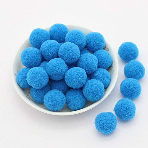 30mm ca. 20 Stück Bunte Mini Pompons zum Basteln filzkügelchen Bunt pom pom Bälle Kleine Bommeln Flauschigen Plüschbälle für Dekorieren Verzieren Nähen DIY Kreativen Handwerk,Blau B von Duories