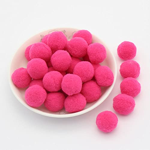 30mm ca. 20 Stück Bunte Mini Pompons zum Basteln filzkügelchen Bunt pom pom Bälle Kleine Bommeln Flauschigen Plüschbälle für Dekorieren Verzieren Nähen DIY Kreativen Handwerk,Hellrosarot von Duories