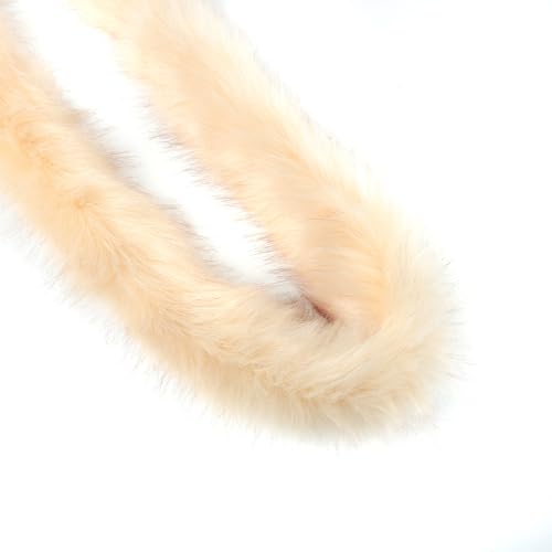 3m Kunstfell Band Flauschige Pelz Stoff Kunstpelz Stoff Furry Faux Strips Plüschband Zierband Dekoband Plüschstoff Plüsch Trim für DIY Basteln Nähen Kleidung Weihnachtsdeko 8-10cm breit Beige von Duories