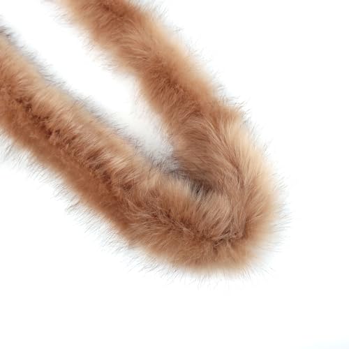 3m Kunstfell Band Flauschige Pelz Stoff Kunstpelz Stoff Furry Faux Strips Plüschband Zierband Dekoband Plüschstoff Plüsch Trim für DIY Basteln Nähen Kleidung Weihnachtsdeko 8-10cm breit Khaki von Duories