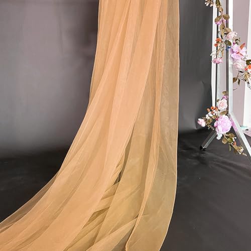 3m x 160cm Soft Tüllstoff,Tüll Stoffe zum Nähen,Netzstoff Dekostoff Drapierstoff für Arbor Hochzeit Vorhang Hochzeitsbogen Freihanddeko Torbogen Zeremonie Party Deko Kleid Tüllrock,Dunkelchampagner von Duories