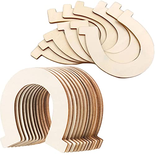 48 Stück Holz Hufeisen Holzscheiben,Unvollendete Holz Ausschnitte Handwerk DIY Dekoration für DIY Basteln,Hochzeit,Geburtstagsdeko,Party Schilder,Geschenk Anhänger,Babypartys,Kranzdekorationen von Duories