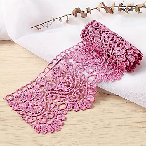 5 Yard 10cm Breite Milchseide Vintage Spitzenborte Spitzenband Spitzenbordüre Stickerei Dekoband Zierband Spitze Blumenband Borte für Nähen Handwerk Dessous Hochzeitskleid Hochzeit Haus Deko,Rosenrot 5 Yard 10cm Breite Milchseide Vintage Spitzenborte Spitzenband Spitzenbordüre Stickerei Dekoband Zierband Spitze Blumenband Borte für Nähen Handwerk Dessous Hochzeitskleid Hochzeit Haus Deko,Rosenrot von Duories