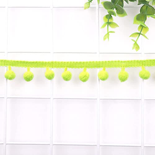 5 Yards 12mm Pompons Borte zum Basteln,Dekoband Mit Bommeln Bälle Pom Poms Fransenborte Zierband Dekoborte Nähzubehör für DIY Basteln Apparel Kleidung,Kostüme,Nähen,Dekoration,Fruchtgrün von Duories