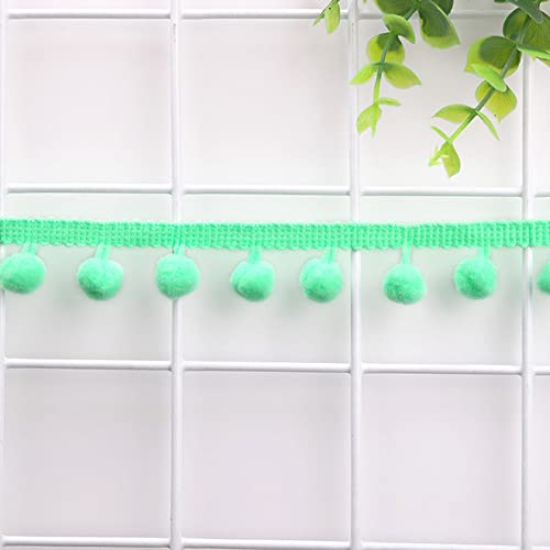 5 Yards 12mm Pompons Borte zum Basteln,Dekoband Mit Bommeln Bälle Pom Poms Fransenborte Zierband Dekoborte Nähzubehör für DIY Basteln Apparel Kleidung,Kostüme,Nähen,Dekoration,Grün von Duories