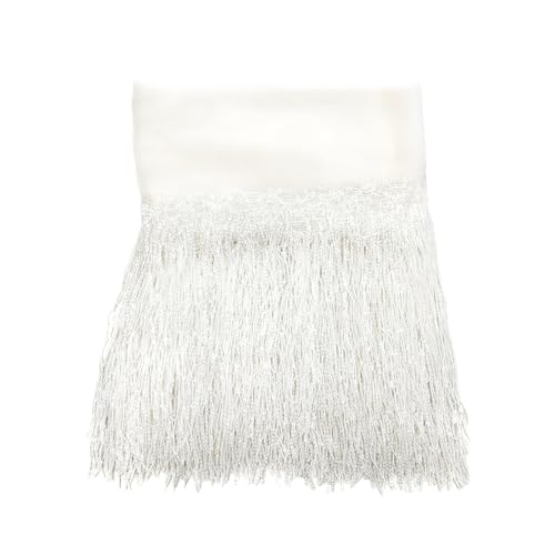 5 Yards 20cm Bling Pailletten Fringe Trim Fransen Quaste Fransenborte Fransenband Fransenbordüre Dekoband Tanzfransen Fransen-Borten Bänder zum Nähen,DIY Basteln,Kleidung Dessous Vorhänge,Klar von Duories