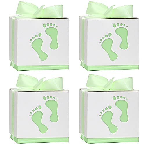 50 x Neugeborene Baby Taufe Papier Süßigkeiten Schachtel Kästen Gastgeschenk Geschenkboxen,Tischdeko für Kindergeburtstag Party Taufe Babyparty Baby Shower Kinderparty Garten Party Hochzeit,Grün von Duories