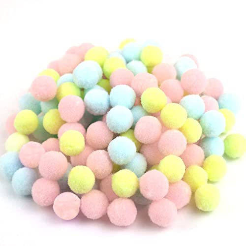 500 Stück Bunte Mini Pompons,15mm Pompom Bälle Kleine Bommeln,Flauschigen Plüschbälle Filzkugeln Deko für Geburtstag & Hochzeit Party Dekorieren Lustige DIY Nähen Basteln Handwerk,Rosa Gelb Blau von Duories