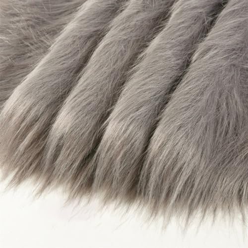 50cmx180cm Flauschige Kunstpelzband Kunstfell Band Fellstoff, Furry Faux Pelz Stoff Dekoband Zierband Plüsch Trim Plüschstoff Plüschband Borten Bänder zum Nähen Kleidung Weihnachtsdeko,Grau von Duories