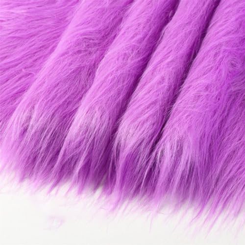 50cmx180cm Flauschige Kunstpelzband Kunstfell Band Fellstoff, Furry Faux Pelz Stoff Dekoband Zierband Plüsch Trim Plüschstoff Plüschband Borten Bänder zum Nähen Kleidung Weihnachtsdeko,Pink Lila von Duories