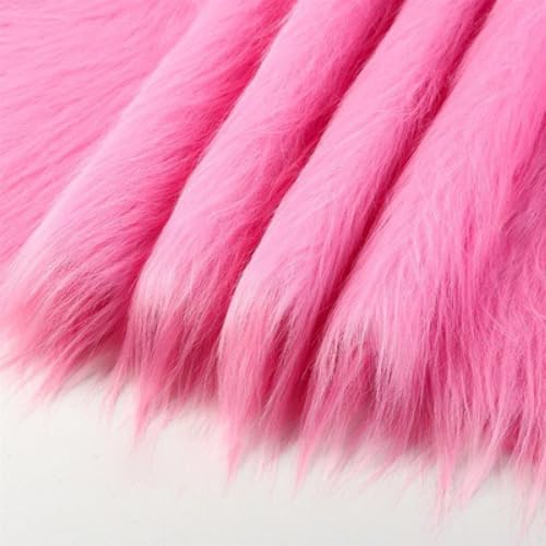 50cmx180cm Flauschige Kunstpelzband Kunstfell Band Fellstoff, Furry Faux Pelz Stoff Dekoband Zierband Plüsch Trim Plüschstoff Plüschband Borten Bänder zum Nähen Kleidung Weihnachtsdeko,Rosa von Duories