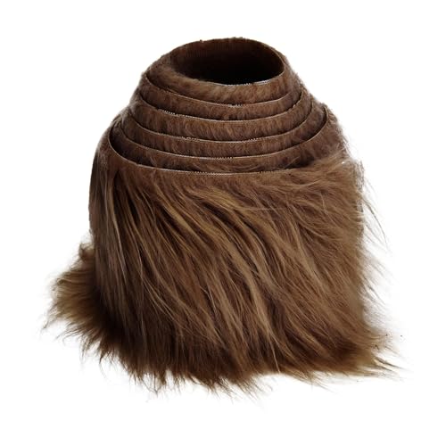 5cmx150cm Flauschige Kunstpelzband Kunstfell Band Fellstoff,Furry Faux Pelz Stoff Dekoband Zierband Plüsch Trim Plüschstoff Plüschband Borten Bänder zum Nähen Nähen Kleidung Weihnachtsdeko,Kaffee von Duories