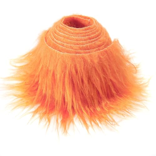 5cmx150cm Flauschige Kunstpelzband Kunstfell Band Fellstoff,Furry Faux Pelz Stoff Dekoband Zierband Plüsch Trim Plüschstoff Plüschband Borten Bänder zum Nähen Nähen Kleidung Weihnachtsdeko,Orange von Duories