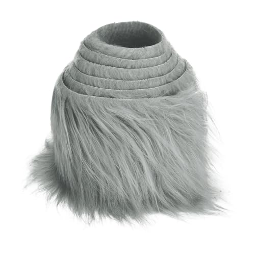 5cmx150cm Flauschige Kunstpelzband Kunstfell Band Fellstoff,Furry Faux Pelz Stoff Dekoband Zierband Plüsch Trim Plüschstoff Plüschband Borten Bänder zum Nähen Nähen Kleidung Weihnachtsdeko,Grau von Duories