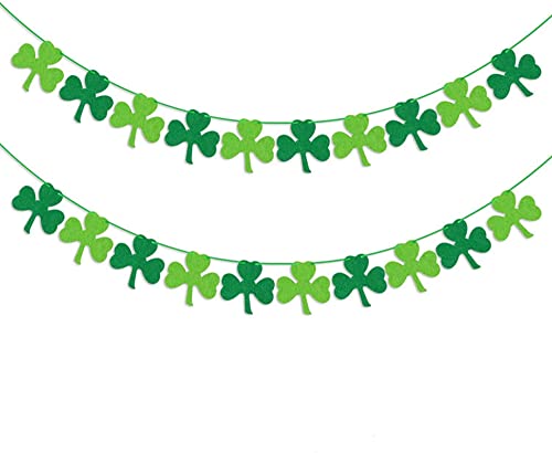 5m Grün Kleeblätter Banner,St Patrick's Day Deko Dreieck Flagge Wimpelkette Zimmer Wohnzimmer Kinderzimmer Deko für St. Patrick's Day Irland Festival Karneval Maskerade Party Dekoration von Duories