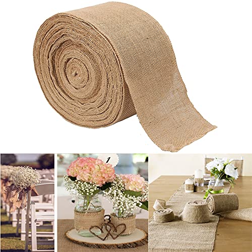 5m Juteband Dekoband,Natürliche Jute Bänder Sackleinen Band Geschenkband Stoffband Dekobänder Schleifenband für DIY Handwerk Basteln,Hochzeit Party Ostern Weihnachten Geschenk Hausdeko,Breite 5CM von Duories