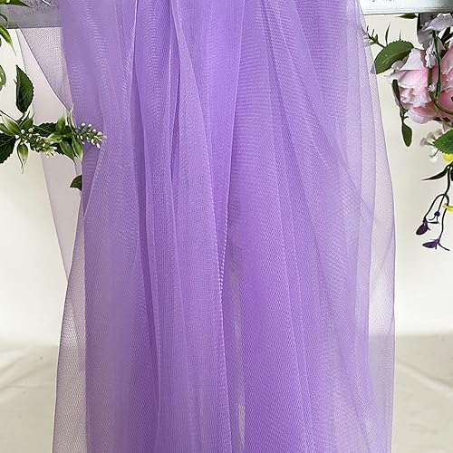 5m x 160cm Soft Tüllstoff,Tüll Stoffe zum Nähen,Netzstoff Dekostoff Drapierstoff für Arbor Hochzeit Vorhang Hochzeitsbogen Freihanddeko Torbogen Zeremonie Party Dekor Kleid Tüllrock Schleier,Lila von Duories