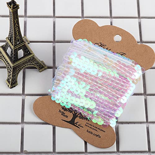 6mm 10 Yards Kunststoff Pailletten Bänder Farbiges Glitzer Paillettenband Paillettenborte Pailletten-Borten Glitzer Sequins Roll Ornament Applikation für DIY Handwerk Armband Stirnband Deko,Regenbogen von Duories