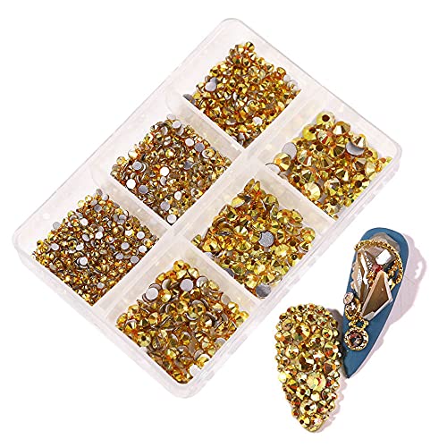 900 Stück Strasssteine Set,6 Größen Glitzersteine,Nägel Selbstklebend AB Strasssteine Deko Diamanten Hochzeit Streudeko Runde Kristall Edelsteine Schmucksteine für Basteln DIY Nagelkunst Kleidung von Duories