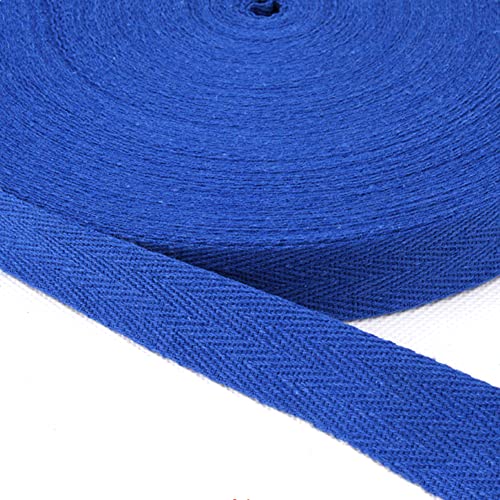 Baumwolle Schrägband,25 Yards x 10mm Einfassband Köperband Nahtband Baumwollband Textilband Fischgrätenband Köperband Wimpelband Twillband Webbing Band für Schneidern DIY-Nähen Basteln,Königsblau von Duories