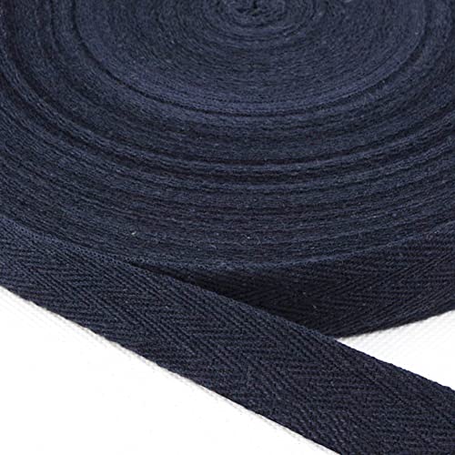 Baumwolle Schrägband,25 Yards x 10mm Einfassband Köperband Nahtband Baumwollband Textilband Fischgrätenband Köperband Wimpelband Twillband Webbing Band für Schneidern DIY-Nähen Basteln,Marineblau B von Duories