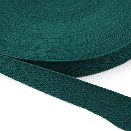 Baumwolle Schrägband,25 Yards x 10mm Einfassband Köperband Nahtband Baumwollband Textilband Fischgrätenband Köperband Wimpelband Twillband Webbing Band für Schneidern DIY-Nähen Basteln,Dunkelgrün von Duories