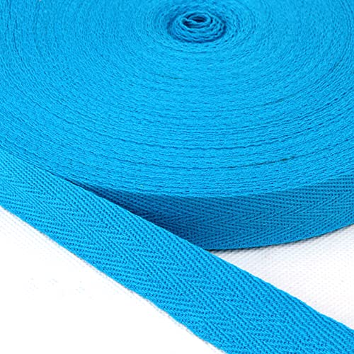 Baumwolle Schrägband,25 Yards x 10mm Einfassband Köperband Nahtband Baumwollband Textilband Fischgrätenband Köperband Wimpelband Twillband Webbing Band für Schneidern DIY-Nähen Basteln,Blau von Duories