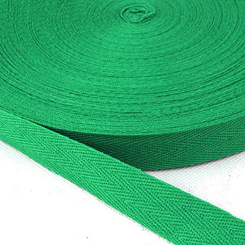 Baumwolle Schrägband,25 Yards x 10mm Einfassband Köperband Nahtband Baumwollband Textilband Fischgrätenband Köperband Wimpelband Twillband Webbing Band für Schneidern DIY-Nähen Basteln,Grün von Duories